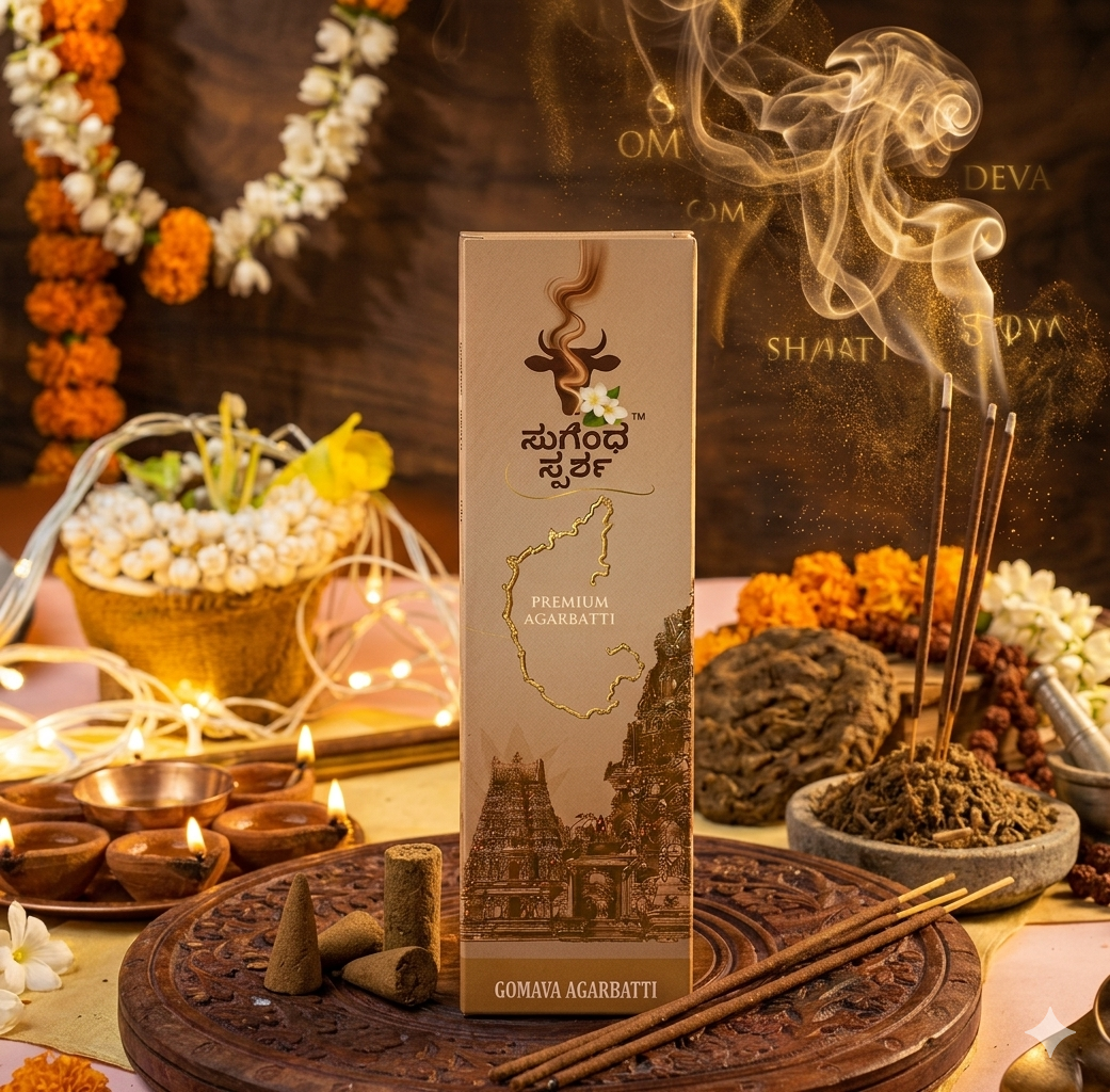 SughandhaSparsha - Gomaya Agarbatti (100% Natural & Premium 80 Sticks pack)